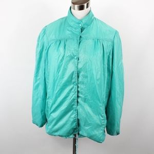 Vintage Full Button Nylon Windbreaker Jacket Large
